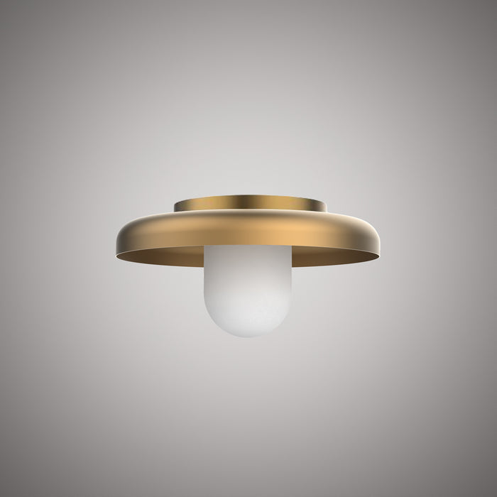 1 Lights Cloud 12-In Flush Mount Aged Brass  Dimmable 60W