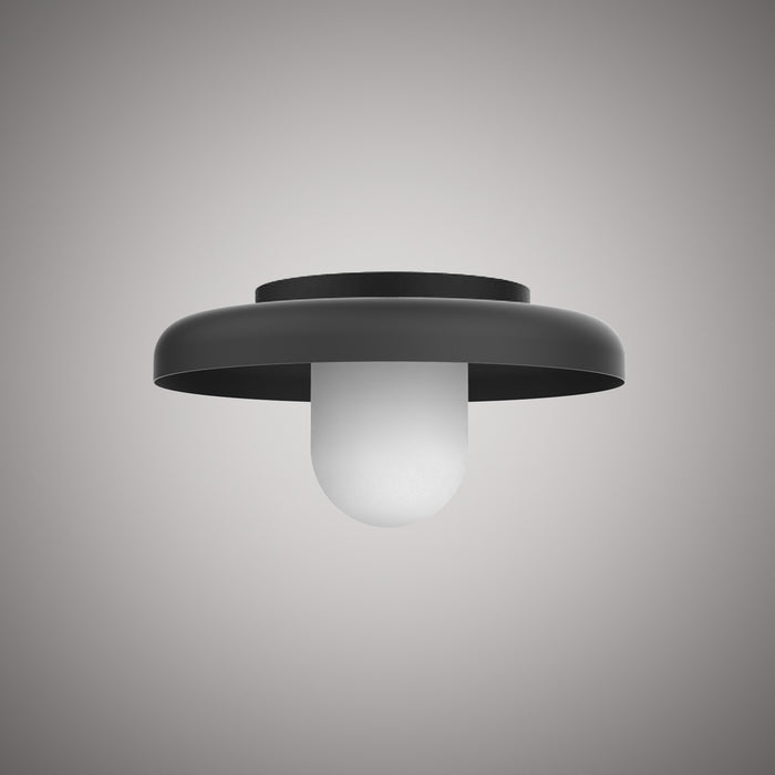 1 Lights Cloud 12-In Flush Mount Matte Black  Dimmable 60W