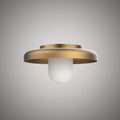 1 Lights Cloud 16-In Flush Mount Aged Brass  Dimmable 60W