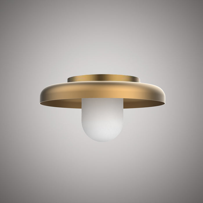 1 Lights Cloud 16-In Flush Mount Aged Brass  Dimmable 60W