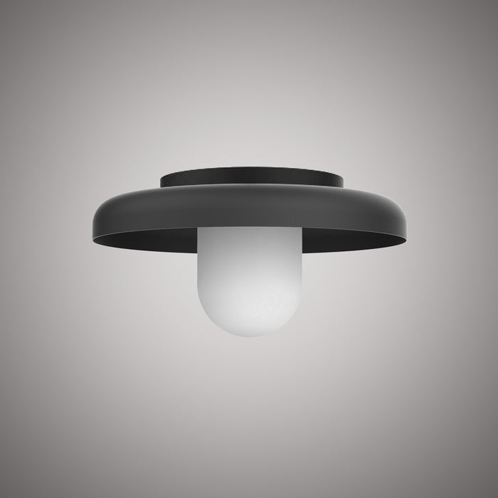 1 Lights Cloud 16-In Flush Mount Matte Black  Dimmable 60W