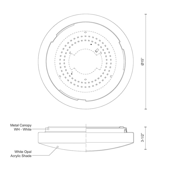 Collins 14-in Steel Flush Mount