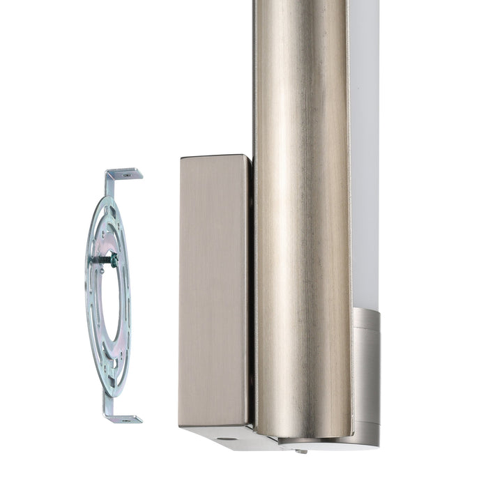 Colton 12-inch 1-light Brushed Nickel 5CCT LED Vanity Light with Etched Opal Glass Shade