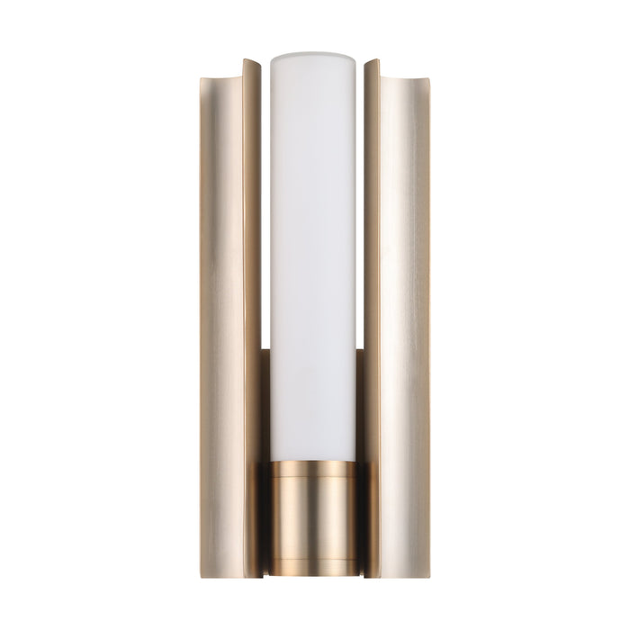 Colton 12-inch 1-light Champagne Gold 5CCT LED Vanity Light with Etched Opal Glass Shade