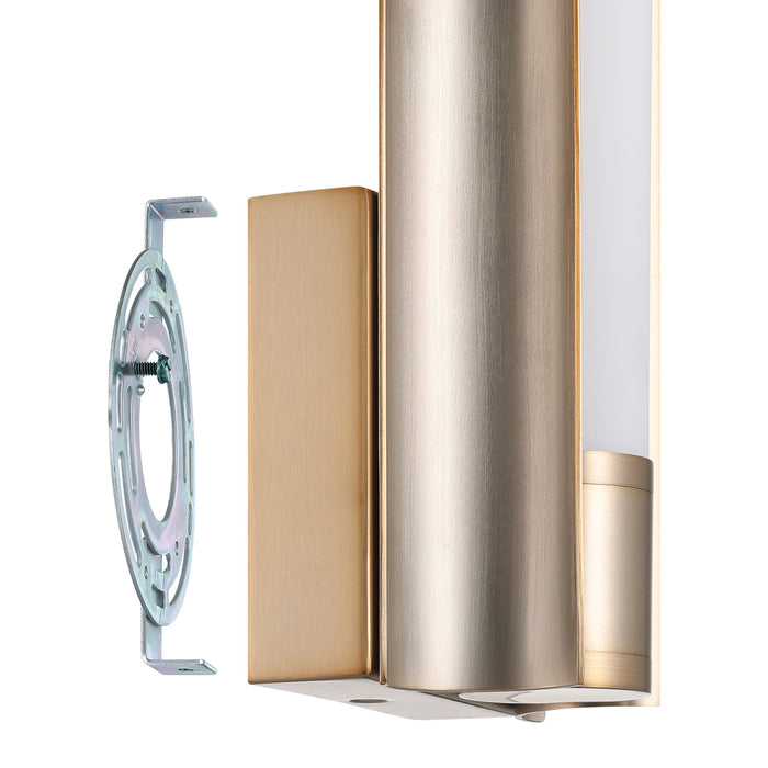 Colton 12-inch 1-light Champagne Gold 5CCT LED Vanity Light with Etched Opal Glass Shade