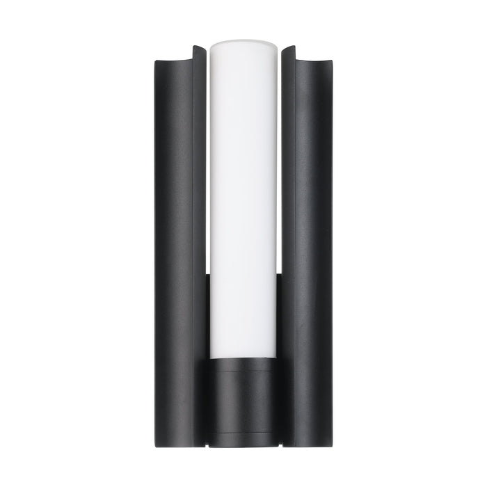 Colton 12-inch 1-light Textured Black 5CCT LED Vanity Light with Etched Opal Glass Shade