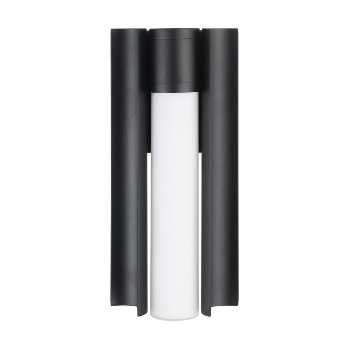 Colton 12-inch 1-light Textured Black 5CCT LED Vanity Light with Etched Opal Glass Shade