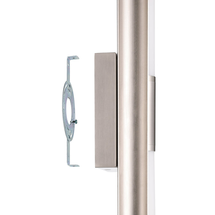 Colton 18-inch 2-light Brushed Nickel 5CCT LED Vanity Light with Etched Opal Glass Shades