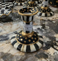 Courtly Check Large Ceramic Taper Candleholder