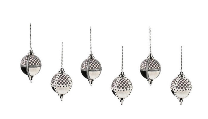 Courtly Patchwork Fabric Ball Ornaments, Set Of 6