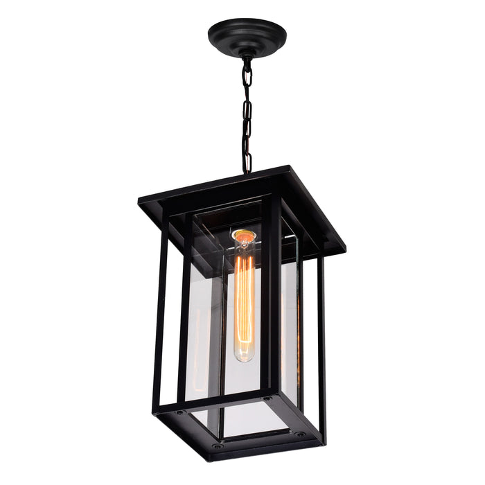 Crawford Outdoor Hanging Lights Black 1 Light
