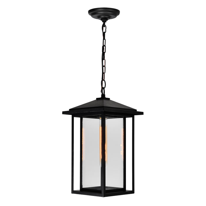 Crawford Outdoor Hanging Lights Black 1 Light