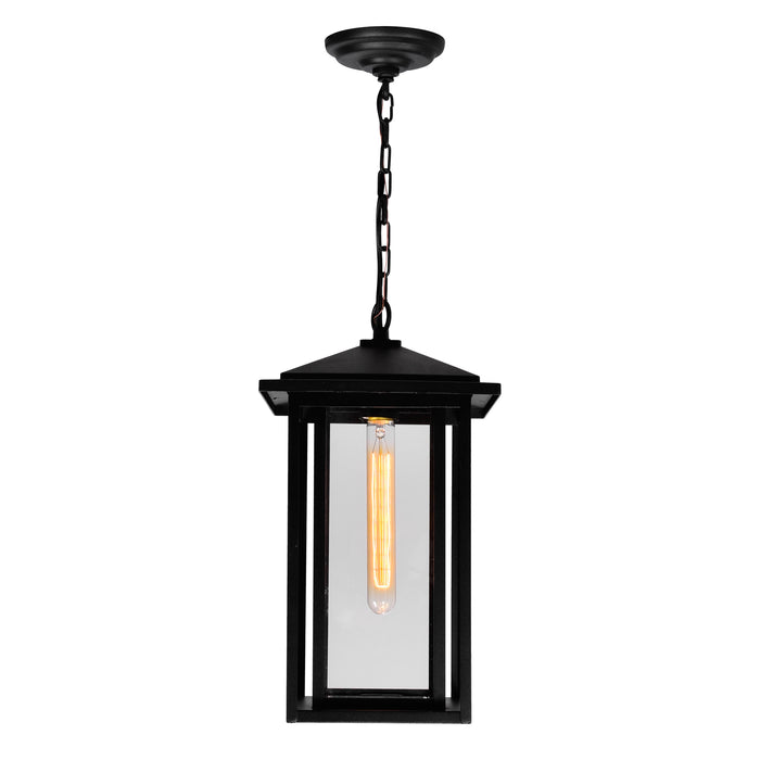 Crawford Outdoor Hanging Lights Black 1 Light