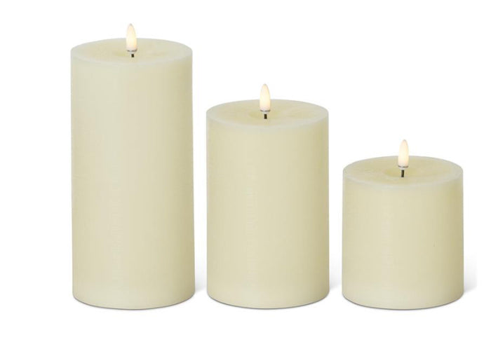 Cream on/off touch LED pillar candle w/ timer
