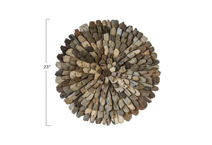 Creative Co-Op Round Driftwood Wall Décor