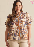 Crème floral print top
