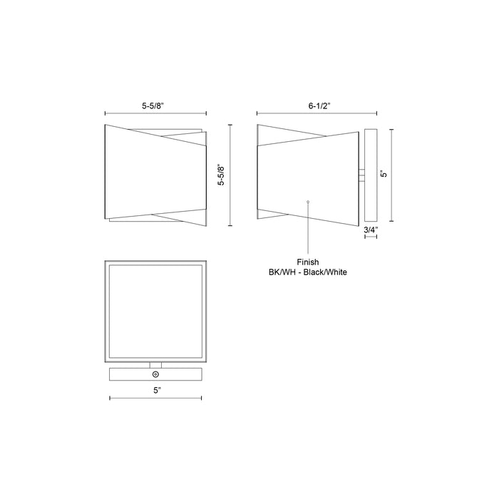 Cubix 5-in Steel Acrylic Wall Sconce
