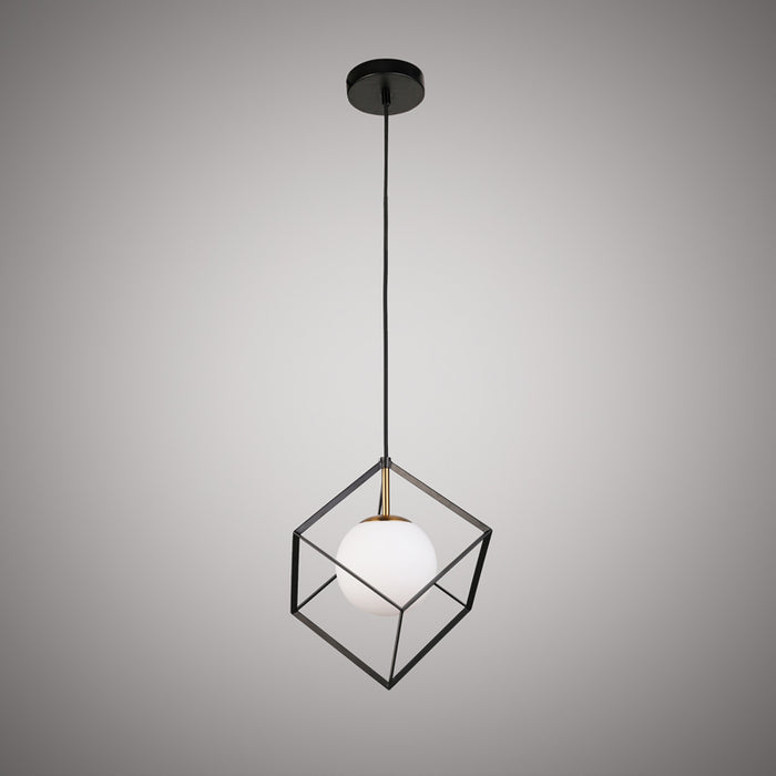 1 Lights Cubo 1-light pendant Aged Brass/Matte Black  Dimmable 60W