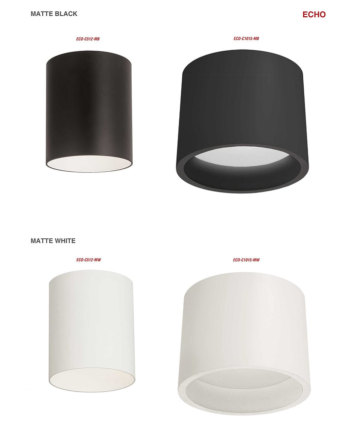 Dainolite 12W Flush Mount Light ECO-C512-MW Matte White Ceiling Fixture