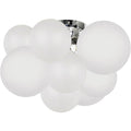 Dainolite 3 Light Flush Mount Ceiling Fixture, Opal White Glass, Silver Finish, Model MLS-143FH-PC-FR
