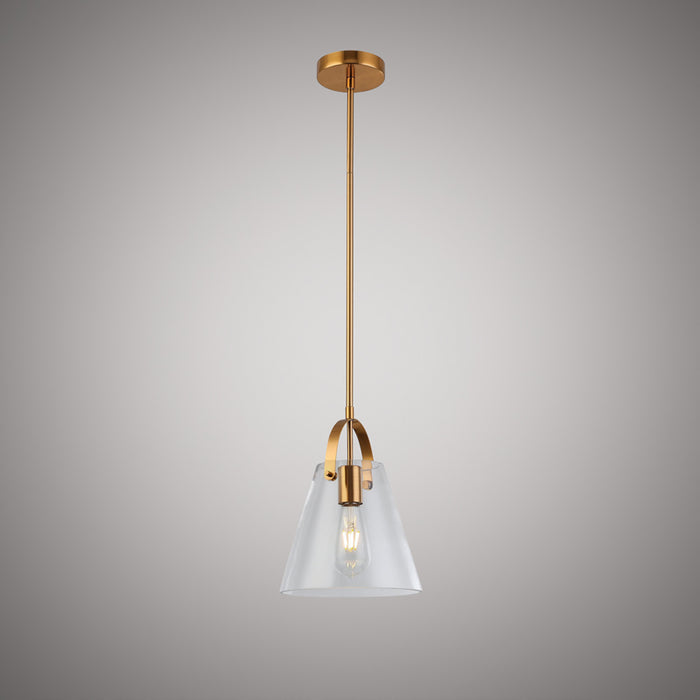 1 Lights Dakota Pendant  Aged Brass  Dimmable 60W