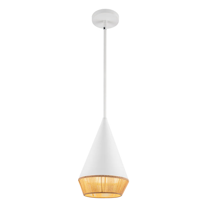 Daphne 7-in Rope-Wrapped Damp-Rated Pendant