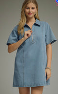 Denim collared dress