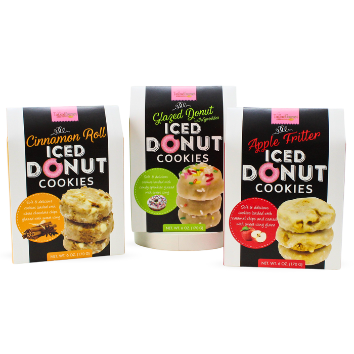 Donut Cookies - Glazed, Cinnamon, Apple Fritter