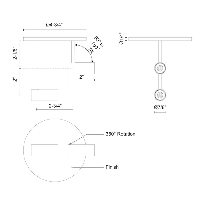 Downey 2-in Aluminum LED Semi-Flush Mount