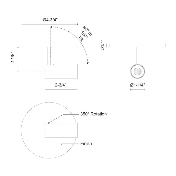 Downey 3-in Aluminum LED Semi-Flush Mount