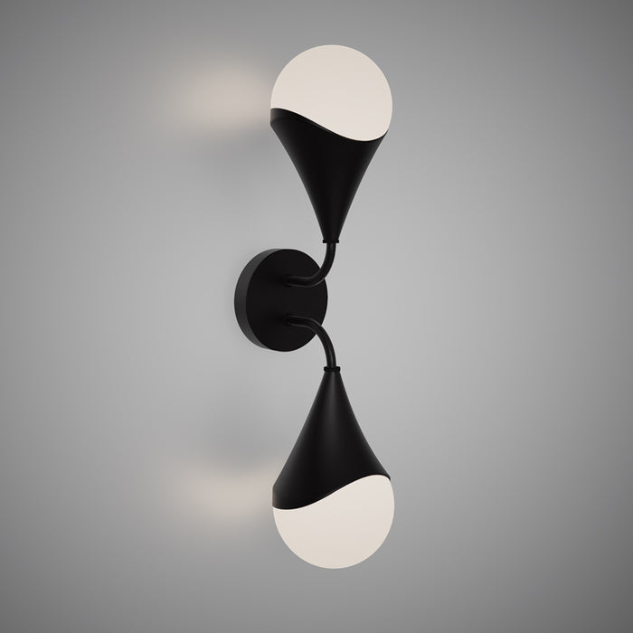 2 Lights Drop 1-light wall/vanity light Matte Black  Dimmable 100W