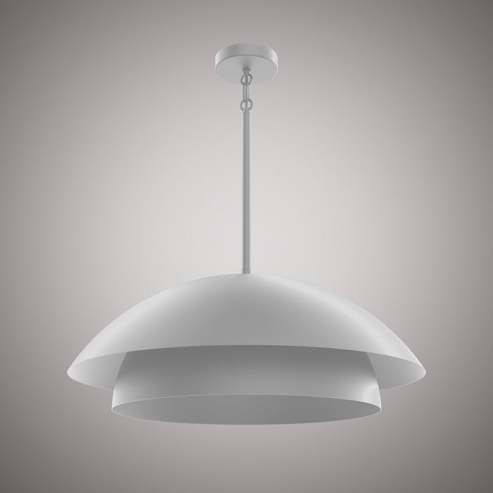 1 Lights Duo 24-in Pendant Matte White  Dimmable 60 W