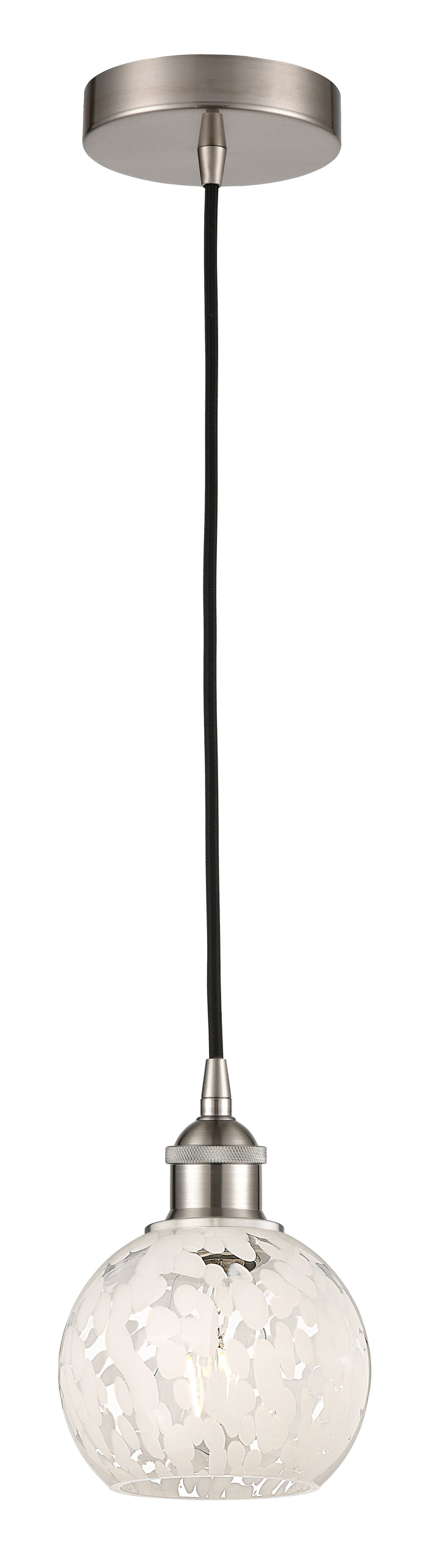 Brushed Satin Nickel / White Mouchette