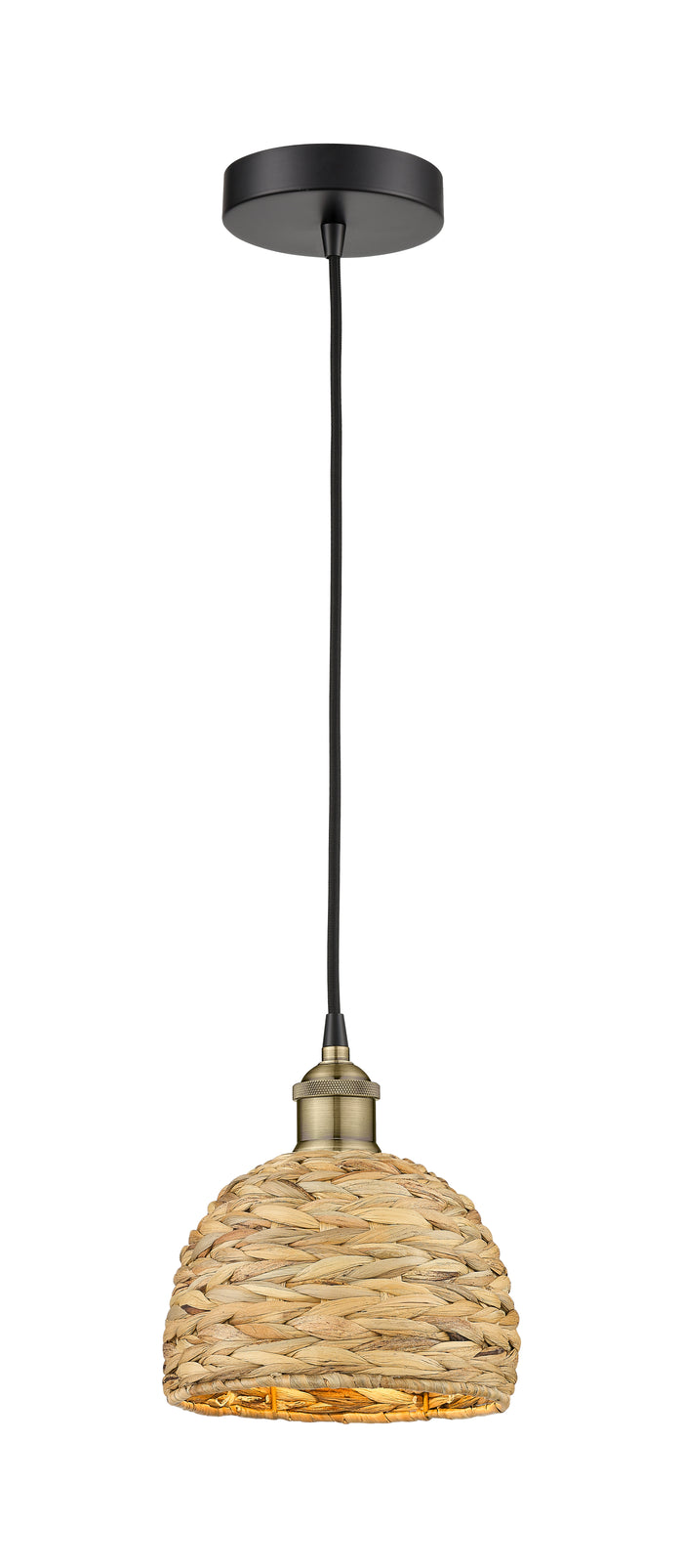 Edison Mini Pendant Antique Brass Woven