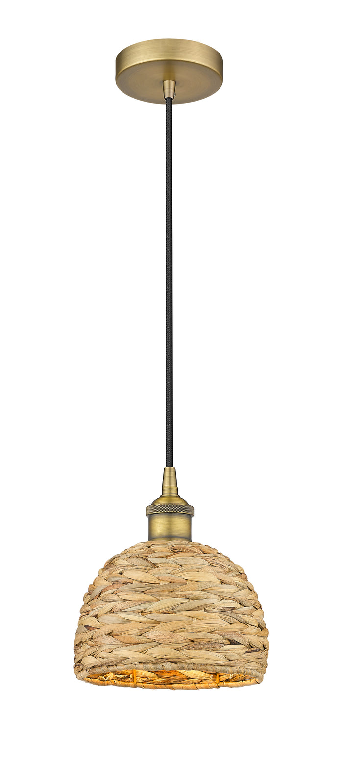 Edison Mini Pendant Antique Brass Woven