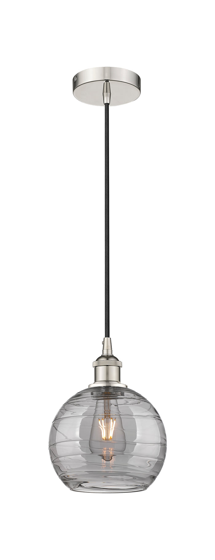 Polished Nickel / Light Smoke Deco Swirl