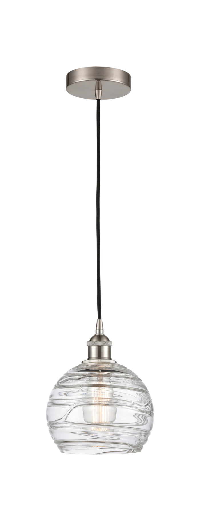 Brushed Satin Nickel / Clear Deco Swirl