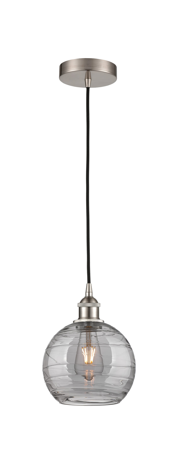 Brushed Satin Nickel / Light Smoke Deco Swirl
