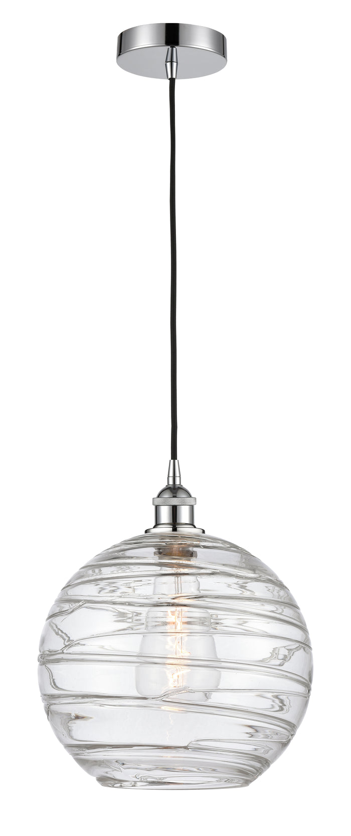 Polished Chrome / Clear Deco Swirl