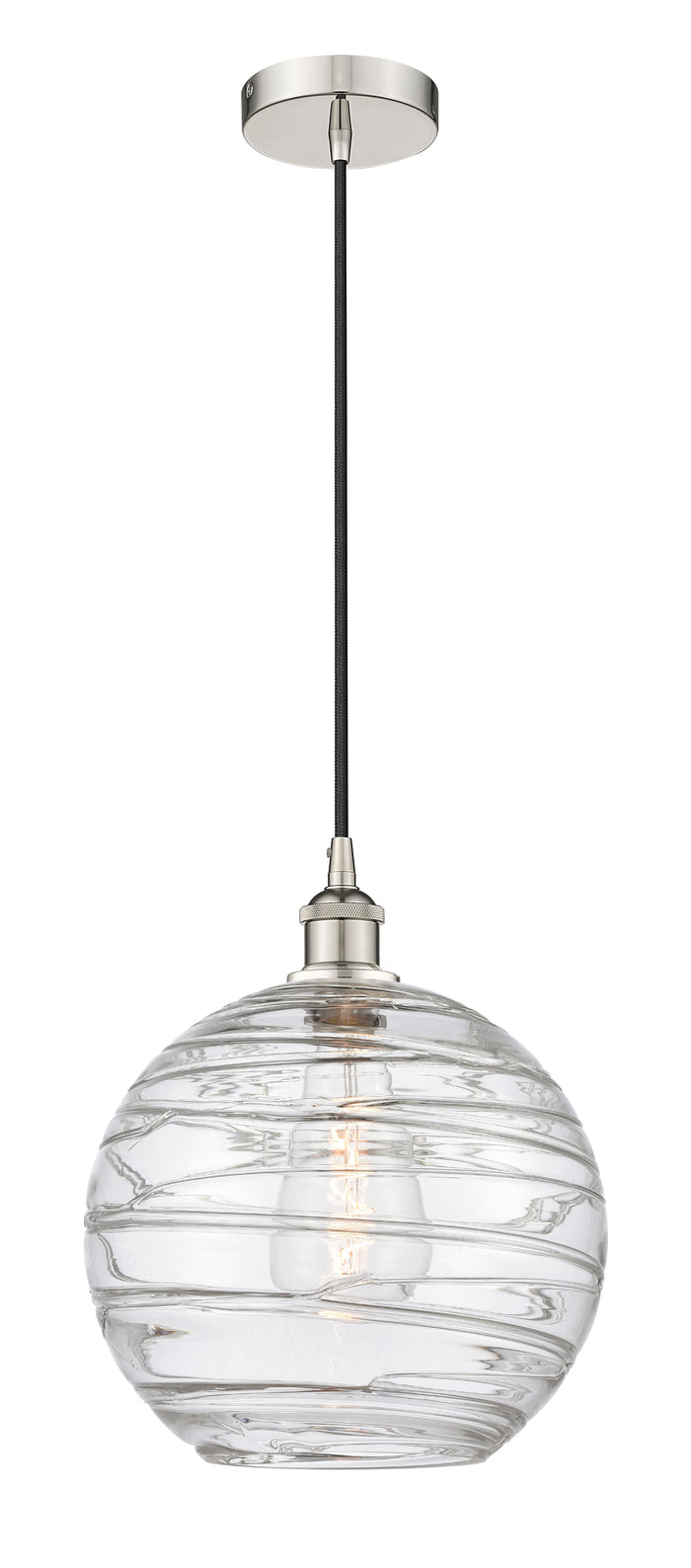 Polished Nickel / Clear Deco Swirl