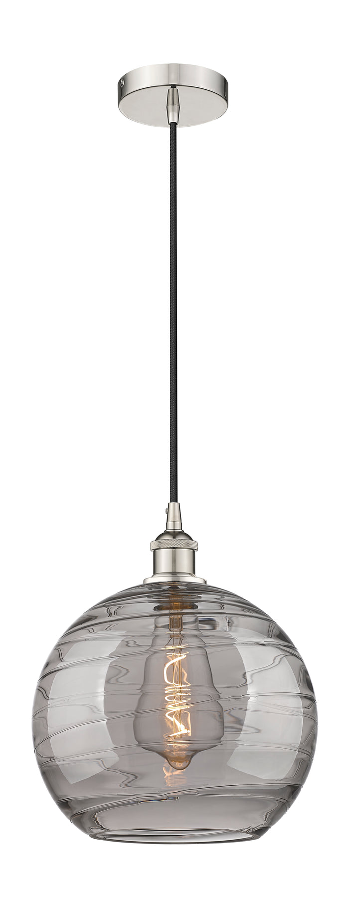 Polished Nickel / Light Smoke Deco Swirl