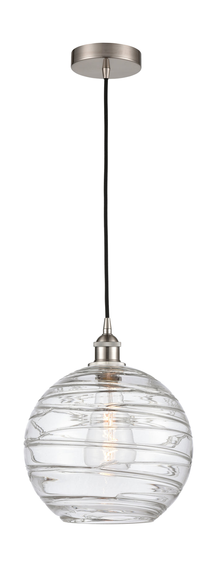 Brushed Satin Nickel / Clear Deco Swirl