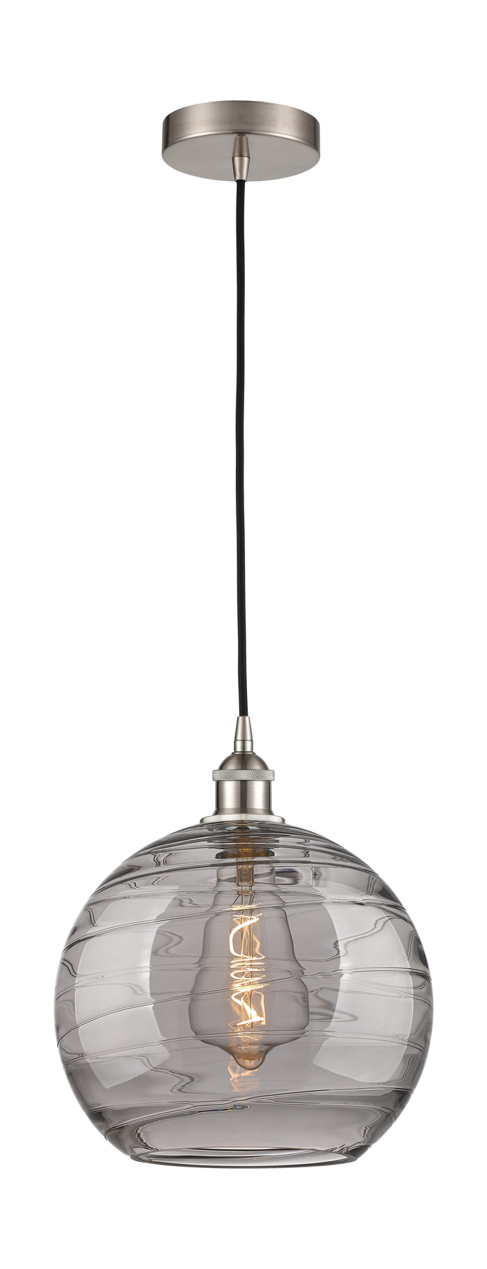 Brushed Satin Nickel / Light Smoke Deco Swirl
