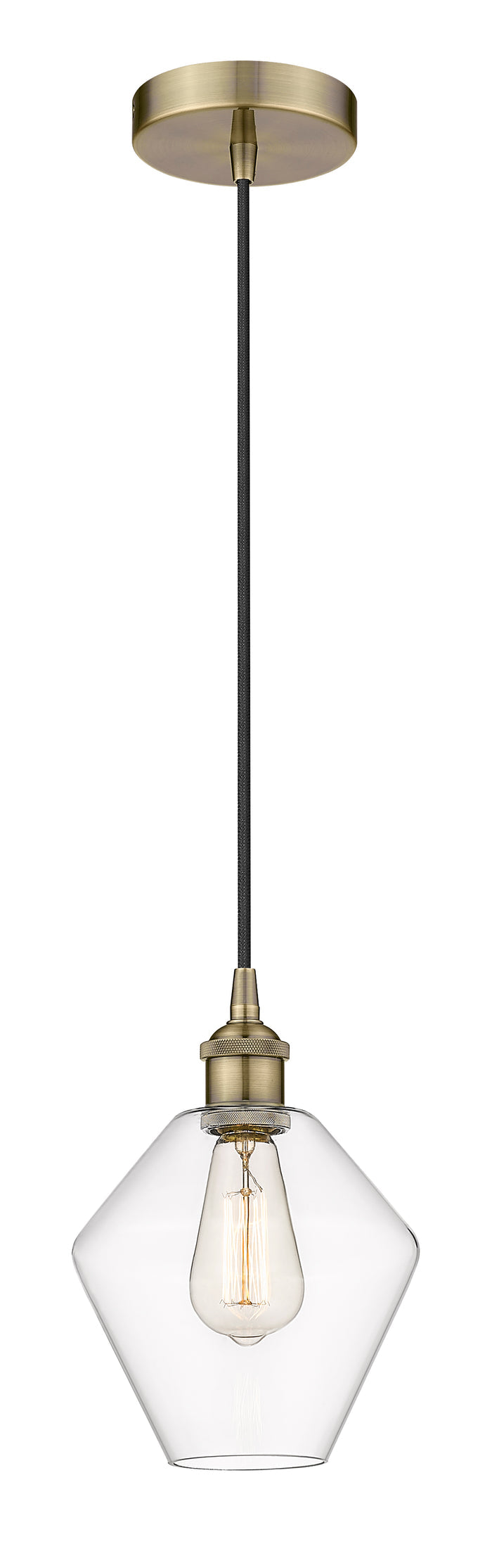 Edison Mini Pendant Cast Glass Brass