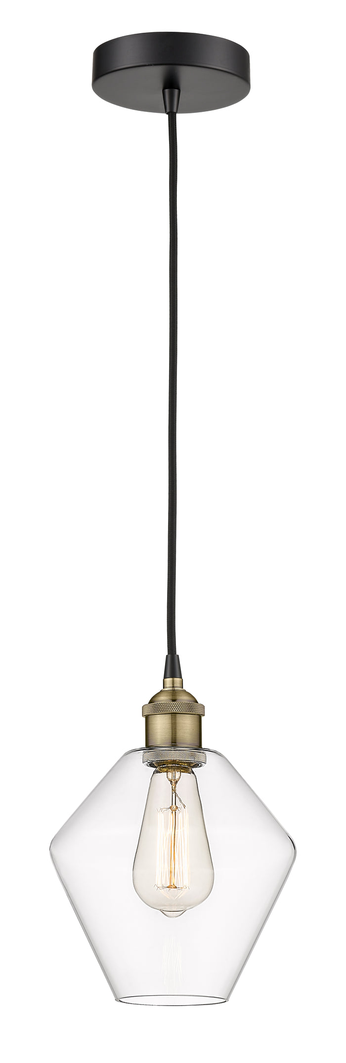 Edison Mini Pendant Cast Glass Brass