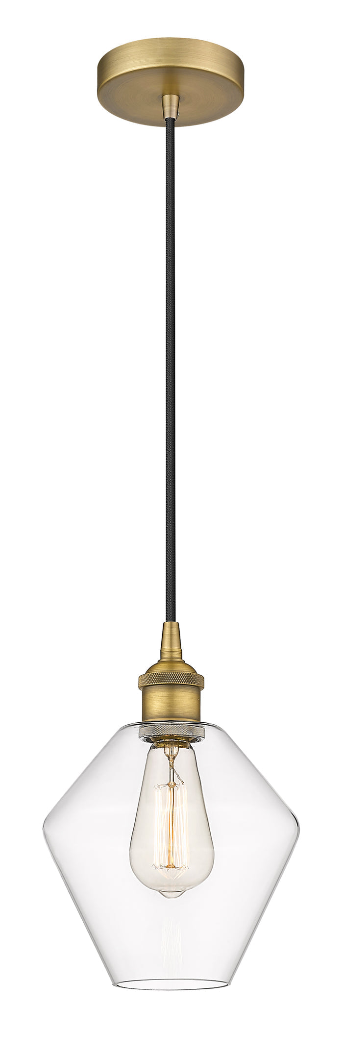 Edison Mini Pendant Cast Glass Brass