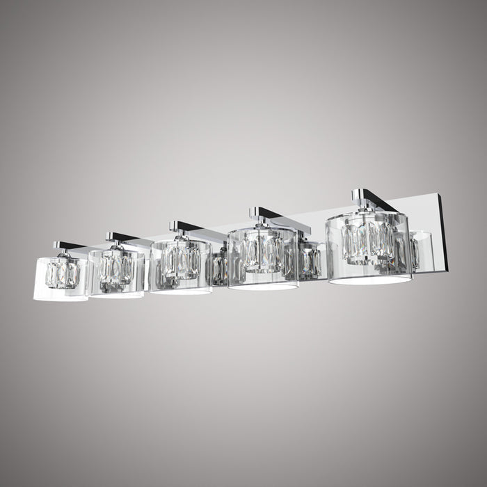 5 Lights Elizabeth Vanity Light Polished Chrome  Dimmable 250W