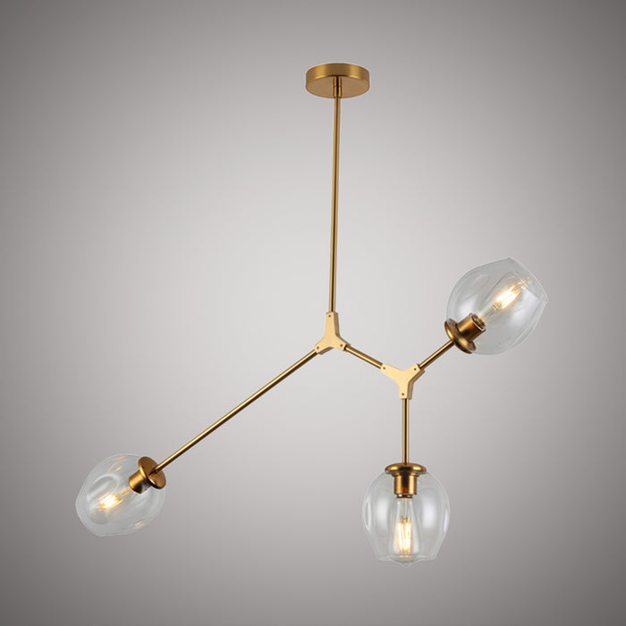 3 Lights Ellen 3-light Chandelier Aged Brass  Dimmable 180W
