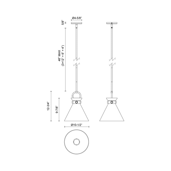Emerson 11-in Steel Pendant