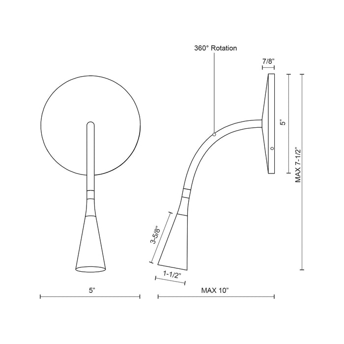 Eton 5-in Aluminum Wall Sconce